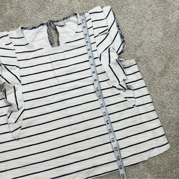 Anthropologie Postmark Flutterwork Top Sleeveless Navy White Striped Size XS - Picture 11 of 11